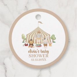 Etiquetas Para Recuerdos Baby Shower de circo neutro de safari mágico boho