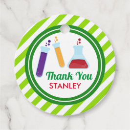 Etiquetas Para Recuerdos Baby Shower de cumpleaños de Mad Science