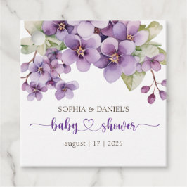 Etiquetas Para Recuerdos Baby Shower de flores violetas púrpuras de verano