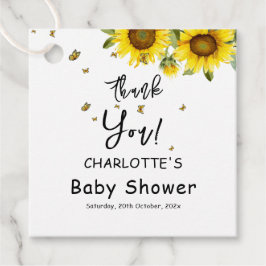 Etiquetas Para Recuerdos Baby Shower de girasoles acuáticos y mariposas