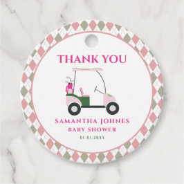 Etiquetas Para Recuerdos Baby Shower de golf rosa moderno