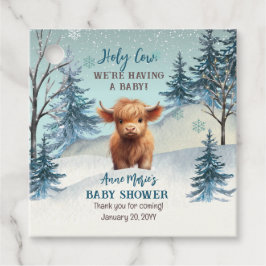 Etiquetas Para Recuerdos Baby Shower de invierno de Cute Highland Holy Cow