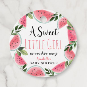 Etiquetas Para Recuerdos Baby Shower de la sandía dulce niña pequeña