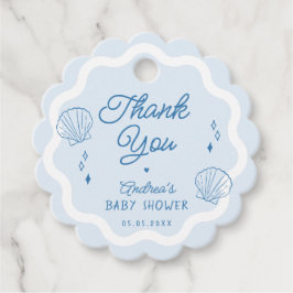 Etiquetas Para Recuerdos Baby Shower de la shell oceánica dibujada a mano