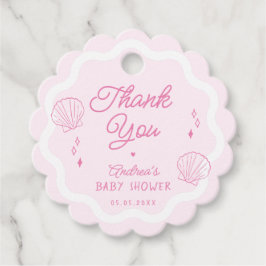 Etiquetas Para Recuerdos Baby Shower de la shell oceánica dibujada a mano