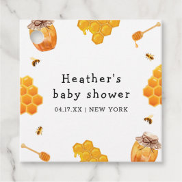 Etiquetas Para Recuerdos Baby Shower de marco moderno de abejorro de miel