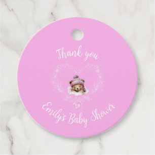 Etiquetas Para Recuerdos Baby Shower De Oso De Teddy De Nieve Emocionada