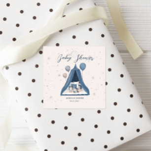 Etiquetas Para Recuerdos Baby Shower de Pastel de oso Celestial