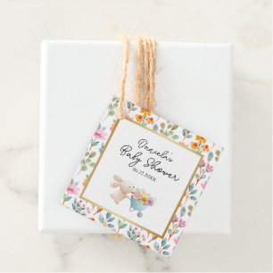 Etiquetas Para Recuerdos Baby Shower de Pequeño Conejito Pequeño Flor