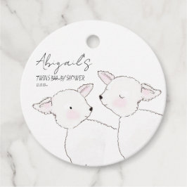 Etiquetas Para Recuerdos Baby Shower de pequeños gemelos de cordero