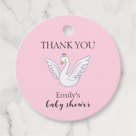 Etiquetas Para Recuerdos Baby Shower de Swan de princesa dulce rosa dulce m