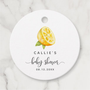 Etiquetas Para Recuerdos Baby Shower de verano de limón amarillo