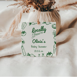 Etiquetas Para Recuerdos Baby Shower de verduras verdes cultivadas localmen