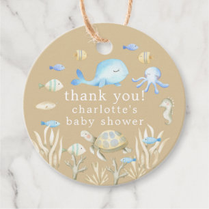 Etiquetas Para Recuerdos Baby Shower de Whimsy bajo el agua