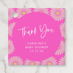 Etiquetas Para Recuerdos Baby Shower Escandinavo Flower Pink Gracias