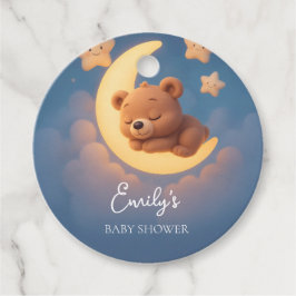 Etiquetas Para Recuerdos Baby Shower Favor Tag - Teddy Bear on the Moon