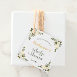 Etiquetas Para Recuerdos Baby Shower floral de primavera amarilla fresca