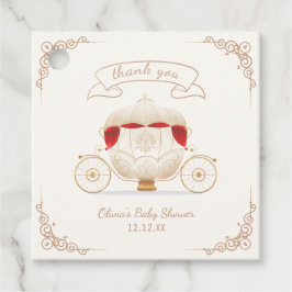 Etiquetas Para Recuerdos Baby Shower Gold Elegant Fairy Carriage Gracias