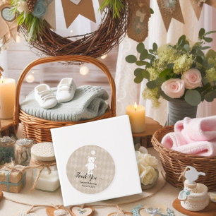 Etiquetas Para Recuerdos Baby Shower Gracias Teddy Bear Tan