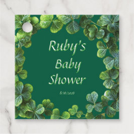 Etiquetas Para Recuerdos Baby Shower Green Clovers