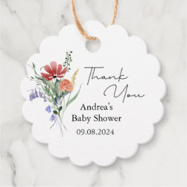 Etiquetas Para Recuerdos Baby Shower minimalista de flor silvestre oscuro r