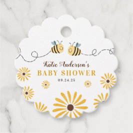 Etiquetas Para Recuerdos Baby Shower moderno de Bumblebee amarillo y giraso