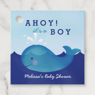 Etiquetas Para Recuerdos Baby Shower náutico lindo  ballena azul