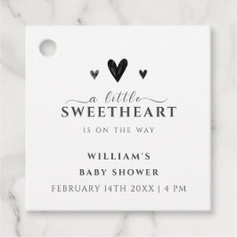 Etiquetas Para Recuerdos Baby Shower negro pequeño y minimalista