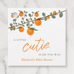 Etiquetas Para Recuerdos Baby Shower neutral de género de Naranja cutáneo p