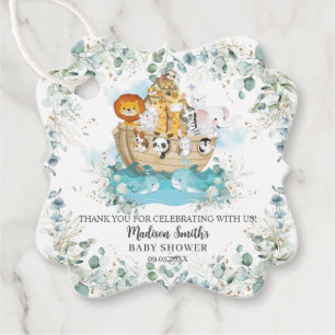 Etiquetas Para Recuerdos Baby Shower neutral de género sobre la vegetación