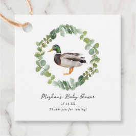 Etiquetas Para Recuerdos Baby Shower Neutral de pato mallard de género