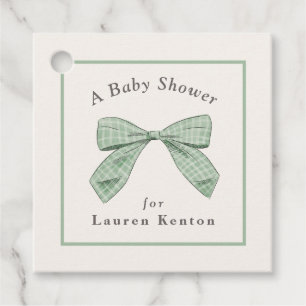 Etiquetas Para Recuerdos Baby Shower Neutral elegante con arnés claro