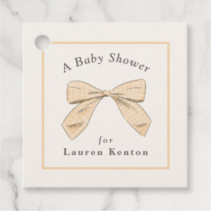 Etiquetas Para Recuerdos Baby Shower Neutral Elegante De Barrido De Engrana