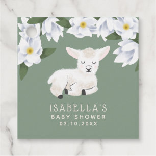 Etiquetas Para Recuerdos Baby Shower neutro de género de cordero corto