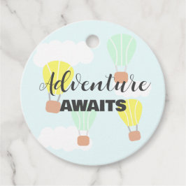 Etiquetas Para Recuerdos Baby Shower neutro en globo de aire caliente