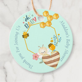 Etiquetas Para Recuerdos Baby Shower personalizado de Whimsical Cute Honeyc