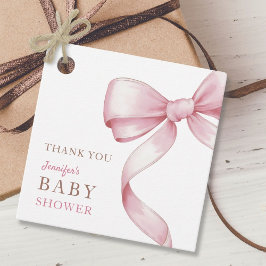 Etiquetas Para Recuerdos Baby Shower Pink Bow
