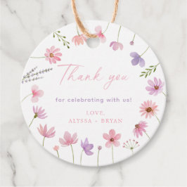 Etiquetas Para Recuerdos Baby Shower Pink Purple Wildflowers