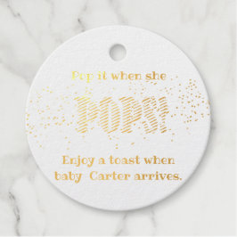 Etiquetas Para Recuerdos Baby Shower Pop it cuando ella mete Confetti