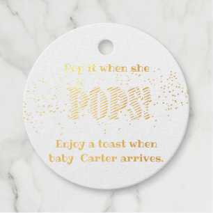 Etiquetas Para Recuerdos Baby Shower Pop it cuando ella mete Confetti