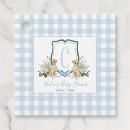 Etiquetas Para Recuerdos Baby Shower Preppy Southern Blue Boy Dog