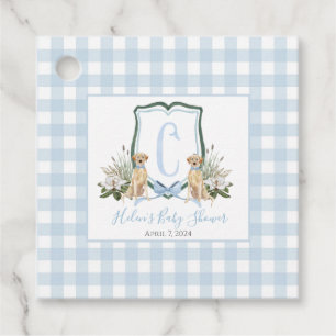 Etiquetas Para Recuerdos Baby Shower Preppy Southern Blue Boy Dog