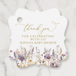 Etiquetas Para Recuerdos Baby Shower Purple Wildflowers