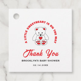 Etiquetas Para Recuerdos Baby Shower Red White Teddy Bear Pequeño Querido