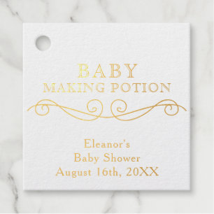 Etiquetas Para Recuerdos Baby Shower Relieve metalizado dorado Baby Making