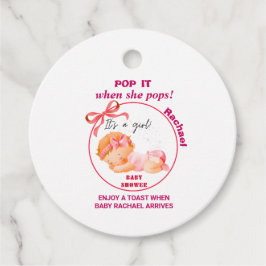 Etiquetas Para Recuerdos Baby Shower rosado, baby Girl Shower