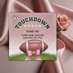 Etiquetas Para Recuerdos Baby Shower táctil de cinta rosada para el fútbol