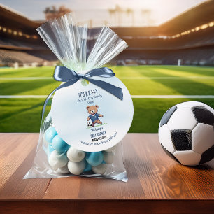 Etiquetas Para Recuerdos Baby Shower, un jugador de fútbol que espera a un 