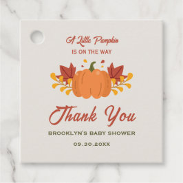 Etiquetas Para Recuerdos Baby Shower Un pequeño calabaza Las hojas de otoño