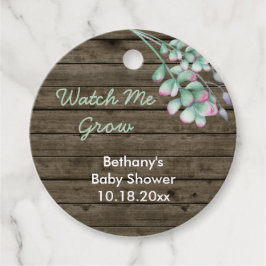 Etiquetas Para Recuerdos Baby Shower Watch Me Grow Rustic Wood & Succulum